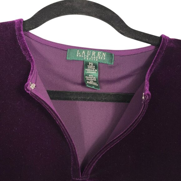 LRL Ralph Lauren Womens Velvet Tunic Size PS Dark Purple Whimsigoth Witchy Party - Picture 6 of 8